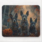Tapis De Souris Bleu Heeler Halloween nuit chien délice (Devant)