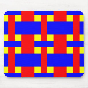 Tapis De Souris Bleu, jaune et rouge