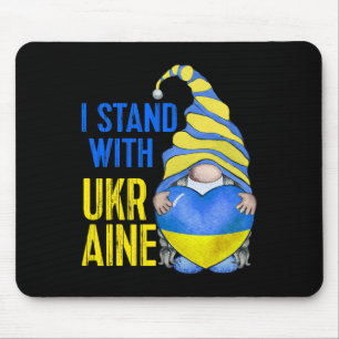 Tapis De Souris Bleu Jaune Ukraine Jardin Gnome Drapeau Ukrainien