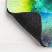 Tapis De Souris Bleu Marbre vert Tie teint aquarelle (Coin)