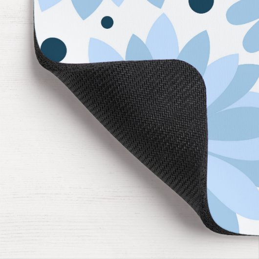 Tapis De Souris Bleu marguerite de style rétro et points bleu fonc (Coin)