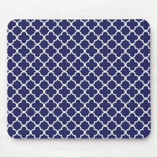 Tapis De Souris Bleu marine Quatrefoil Mousepad