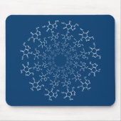 Tapis de souris bleu molécule de caféine (Devant)