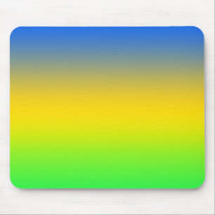 Tapis De Souris Bleu néon, jaune, dégradé vert, ombre.
