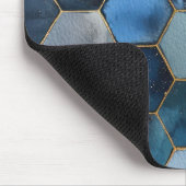 Tapis De Souris Bleu Or Blanc Abstrait (Coin)