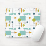 Tapis De Souris Bleu Orange Vert Formes Lignes Motif du milieu du<br><div class="desc">Ce carré de souris moderne du milieu du siècle est composé de carrés,  de cercles,  de triangles et de lignes aux couleurs turquoise,  orange,  verte,  bleue et noire - tout comme un organigramme. Cela fera un ajout fabuleux à votre bureau!</div>