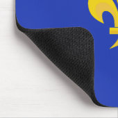 Tapis de souris Bleu Roi avec Fleur de Lys Or (Coin)