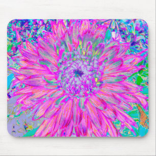 Tapis De Souris Bleu rose et violet cool Artsy Dahlia Bloom
