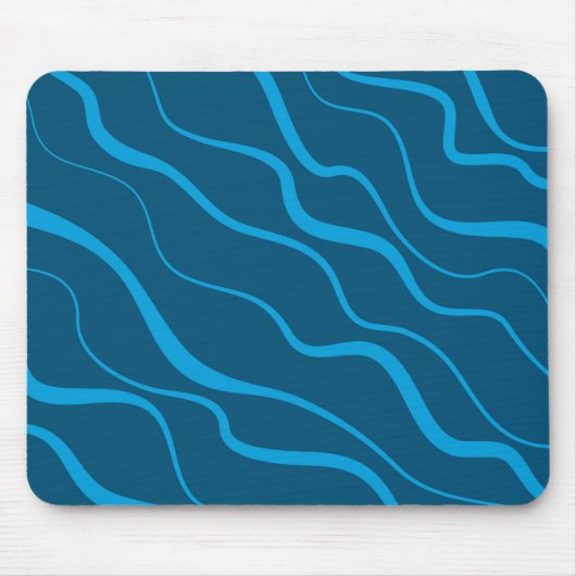 Tapis De Souris Bleu, simple, moderne, cool vague abstraction (Devant)