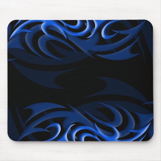 Tapis De Souris Bleu sur la "fumée" noire Mousepad (Devant)