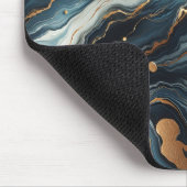 Tapis De Souris Bleu Turquoise Or Agate moderne Glam Elégante plag (Coin)