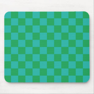 Tapis De Souris Bleu vert À damiers En vichy Motif