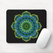 Tapis De Souris bleu vert mandala | noir (Avec souris)