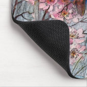 Tapis De Souris Bleus et fleurs joliment peints (Coin)