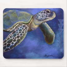 Bleus Mousepad de tortue de mer