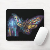 Tapis De Souris Blinded By Neon – Cyberpunk Moth City Lights (Avec souris)