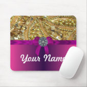Tapis De Souris Bling et magenta d'or (Avec souris)