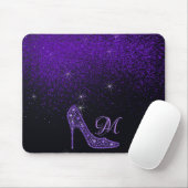 Tapis De Souris Bling Sparkle Diamond Glitter High Heels Purple (Avec souris)