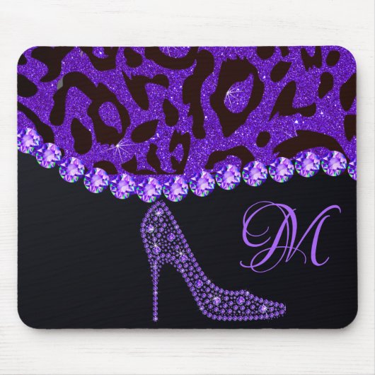 Tapis De Souris Bling Sparkle Diamond Parties scintillant Leopard (Devant)
