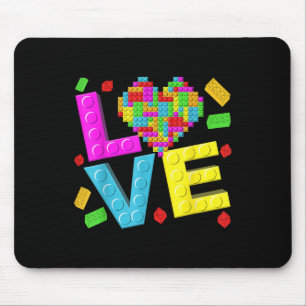 Tapis De Souris Bloc de construction de coeur d'amour Maître de la