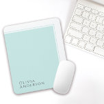Tapis De Souris Bloc de couleur Aqua minimaliste simple et élégant<br><div class="desc">Un design simple et minimaliste qui dégage une sensation d'élégance et de style classique avec son élément moderne de design en bloc de couleur dans l'aquamarine claire. Le modèle de texte de cette conception inclut votre nom dans le coin inférieur gauche de la conception. La polyvalence de ce design minimaliste...</div>