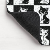 Tapis De Souris Bloc de monogramme noir blanc pour chat (Coin)