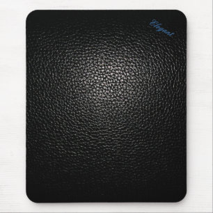 Tapis De Souris Bloc-notes élégant en cuir noir de style basique