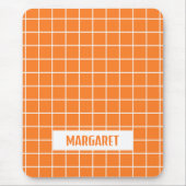 Tapis De Souris Blocs de carreaux orange et blanc personnalisés (Devant)