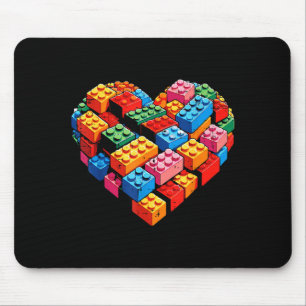 Tapis De Souris Blocs de construction de la Saint-Valentin en form