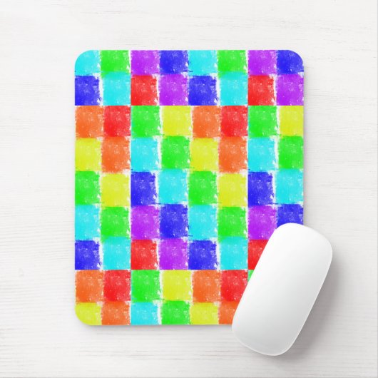 Tapis De Souris Blocs de couleurs modernes Motif Abstrait (Avec souris)