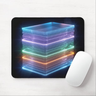 Tapis De Souris Blocs Neon Empilés avec Angles
