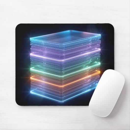 Tapis De Souris Blocs Neon Empilés avec Angles (Avec souris)