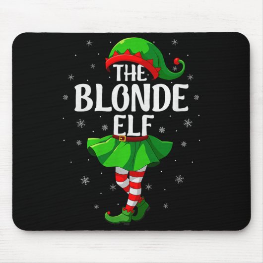 Tapis De Souris Blonde Elf Christmas Girls Women Elf Squad Xmas Fa (Devant)