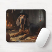 Tapis De Souris Bloodhound Citrouilles Halloween effrayant (Avec souris)