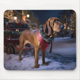 Tapis De Souris Bloodhound Saison des Fêtes de Noël