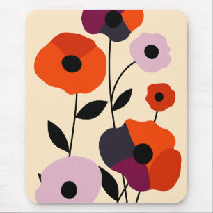 Tapis De Souris Bloom minimal du pavot