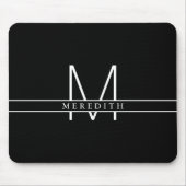 Tapis De Souris Bloquer le monogramme initial de fractionnement, n (Devant)