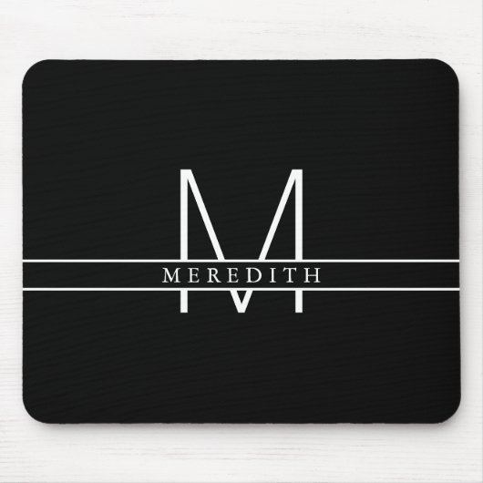 Tapis De Souris Bloquer le monogramme initial de fractionnement, n (Devant)