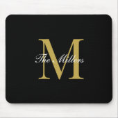 Tapis De Souris Bloquer le Monogramme initial du script, Or person (Devant)