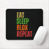 Tapis De Souris Blox Gaming Tee, Eat Sleep Blox Repeat, Kids Gamin (Avec souris)