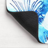 Tapis De Souris Blue Acrylic Inks Floral Weird Abstract Painting (Coin)