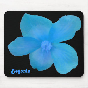 Tapis De Souris Blue Begonia Mousepad personnalisable