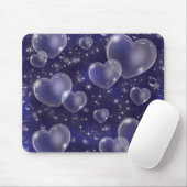 Tapis De Souris Blue Bubble Hearts mignon Girly 90's Style Design (Avec souris)