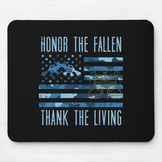 Tapis De Souris Blue Camo US Drapeau Honneur Le Fallen Merci Livin (Devant)