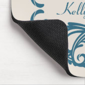 Tapis De Souris Blue Chic Damask Mousepad (Coin)