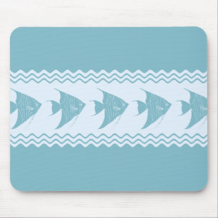 Tapis De Souris Blue Coastal Angelfish Stripes
