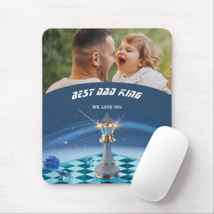 Tapis De Souris Blue Diamond Metallic Roi Échec Fête des Pères