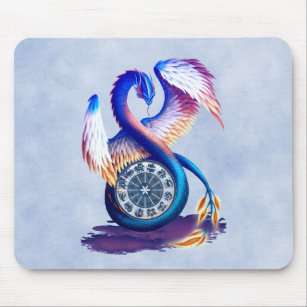 Tapis De Souris Blue Dragon With Astrological Sign