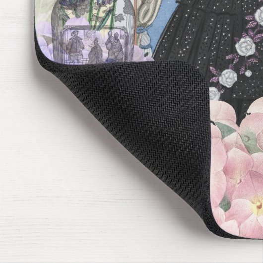 Tapis De Souris Blue Elegant Femme Floral Fancy Gown (Coin)