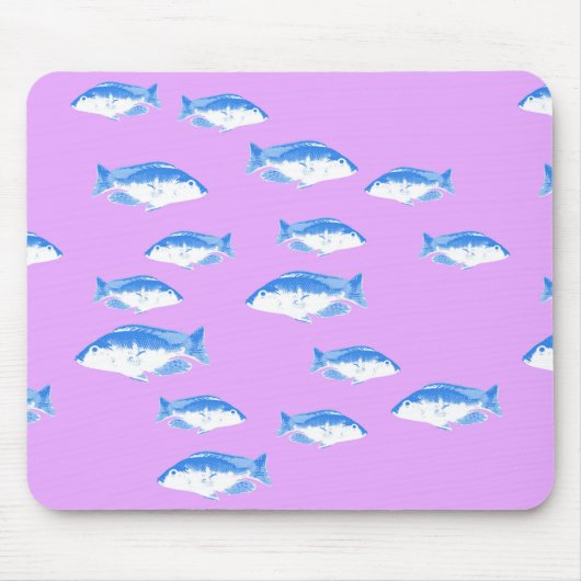 Tapis De Souris Blue fish on lilac (Devant)
